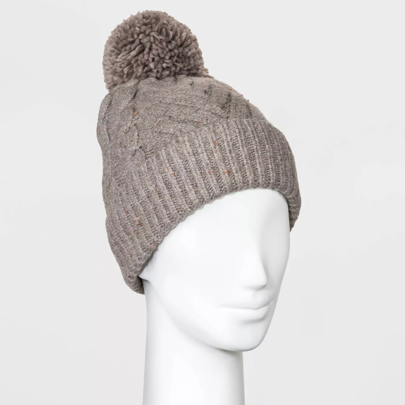 How To Layer Winter Travel taupe beanie
