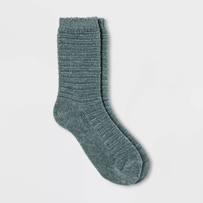 How To Layer Winter Travel teal chenille socks