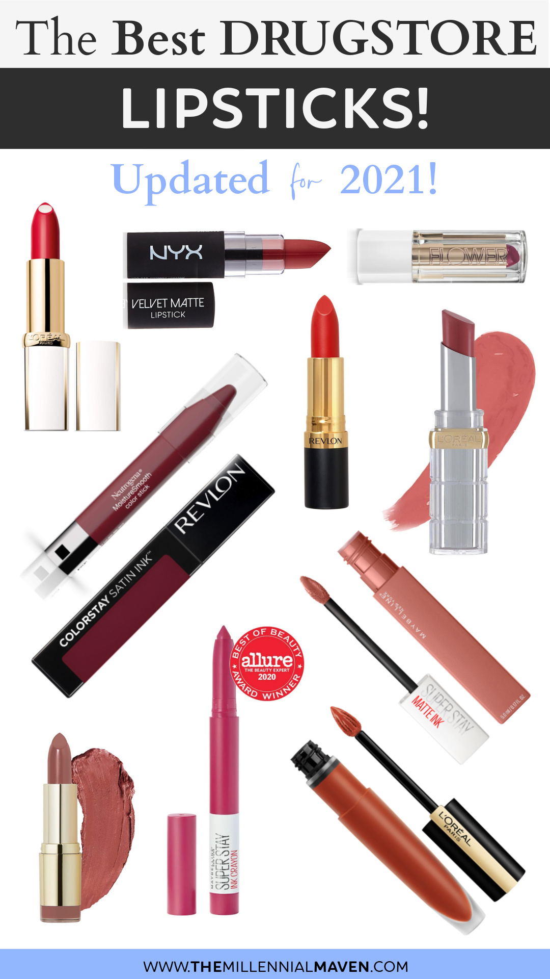 Top 10 Best Lipsticks at the Drugstore in 2021! | Best Drugstore Lipsticks