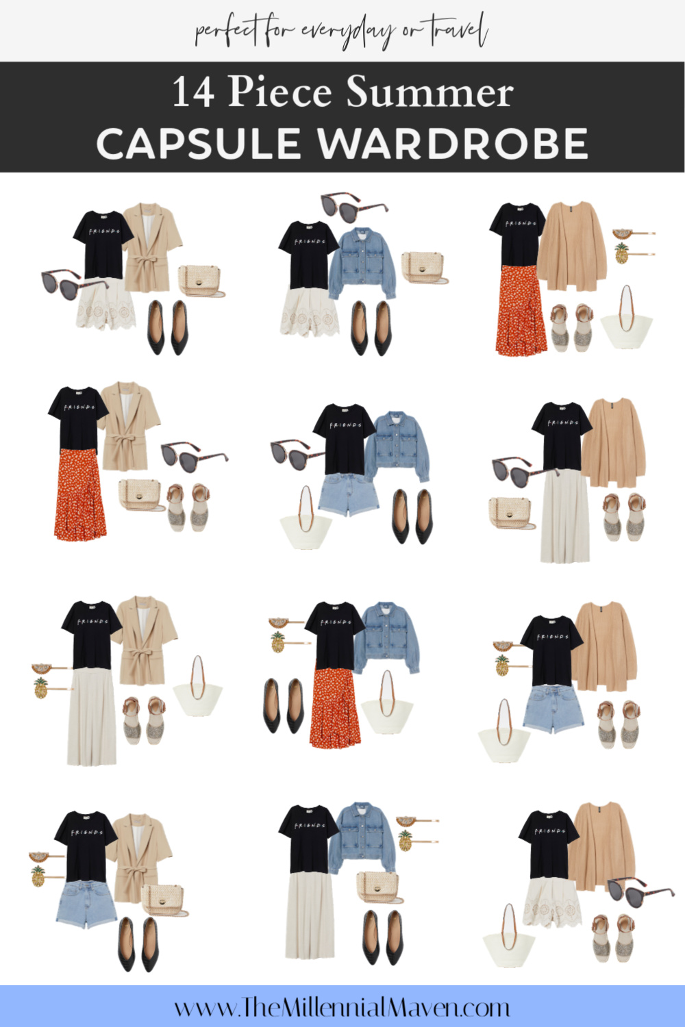 Summer Capsule Wardrobe | 12 pieces & over 60 looks! | The Millennial Maven