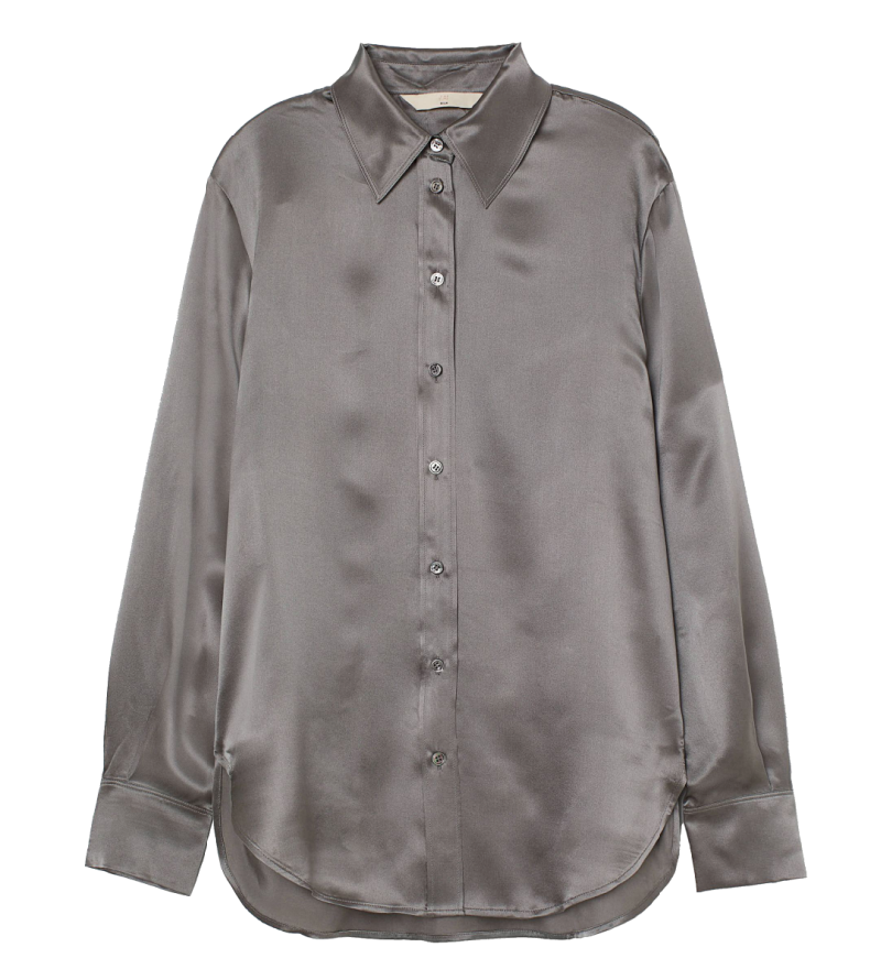 Fall Capsule Wardrobe 2020 Gray Blouse Shirt Long Sleeve