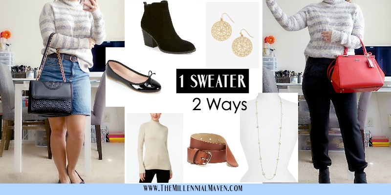 Two Cute & Casual Fall Outfits Using One Sweater (Fall Outfits Look Book)