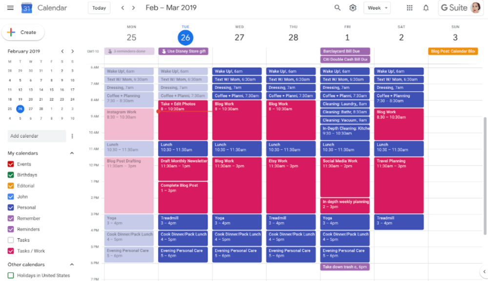 Calendar Blocking with Google Calendar tips + strategies (how to plan
