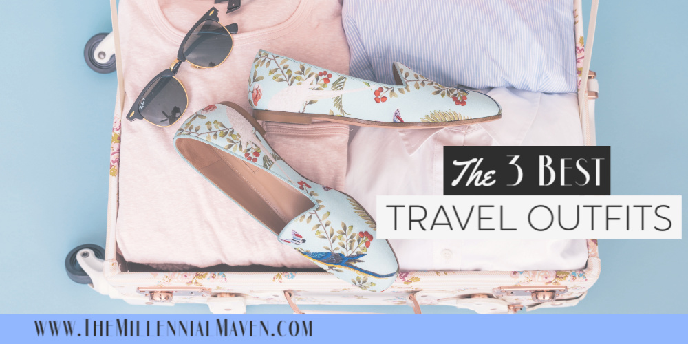 The 3 Best Travel Day Outfits || Stylish + Comfortable Travel Outfits || The Millennial Maven #traveloutfit #travelgifts # #capsulewardrobe #travelclothes #womensstyle