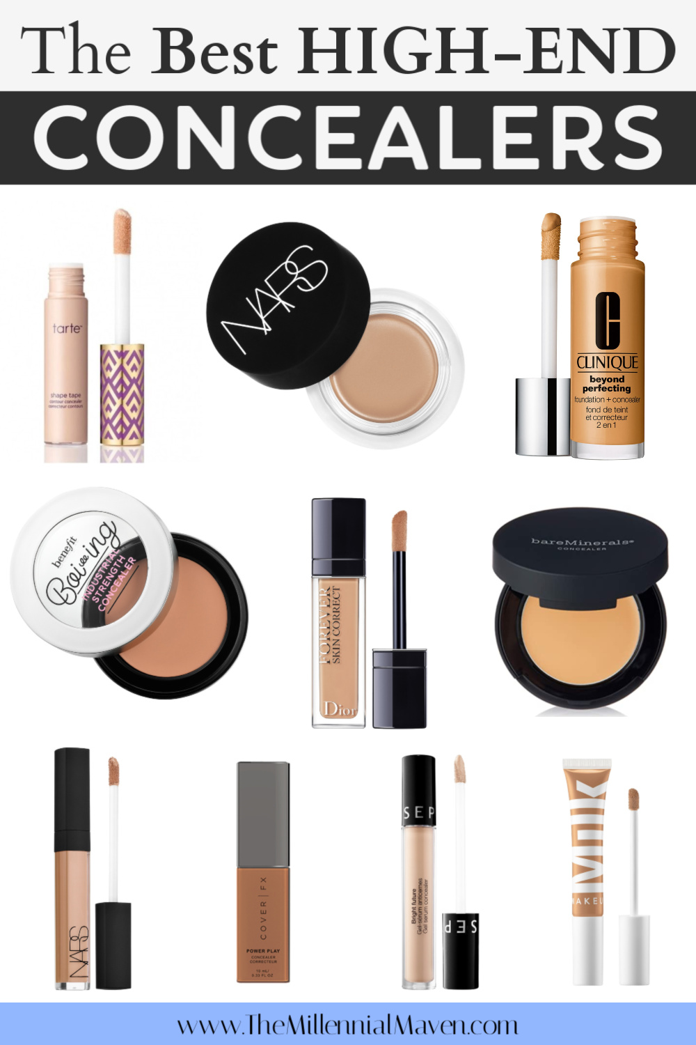 These are the best high-end concealers available in 2020. Options for all skin-types & finishes! | Best Concealers #bestconcealers #highendconcealers #fullcoverageconcealer
