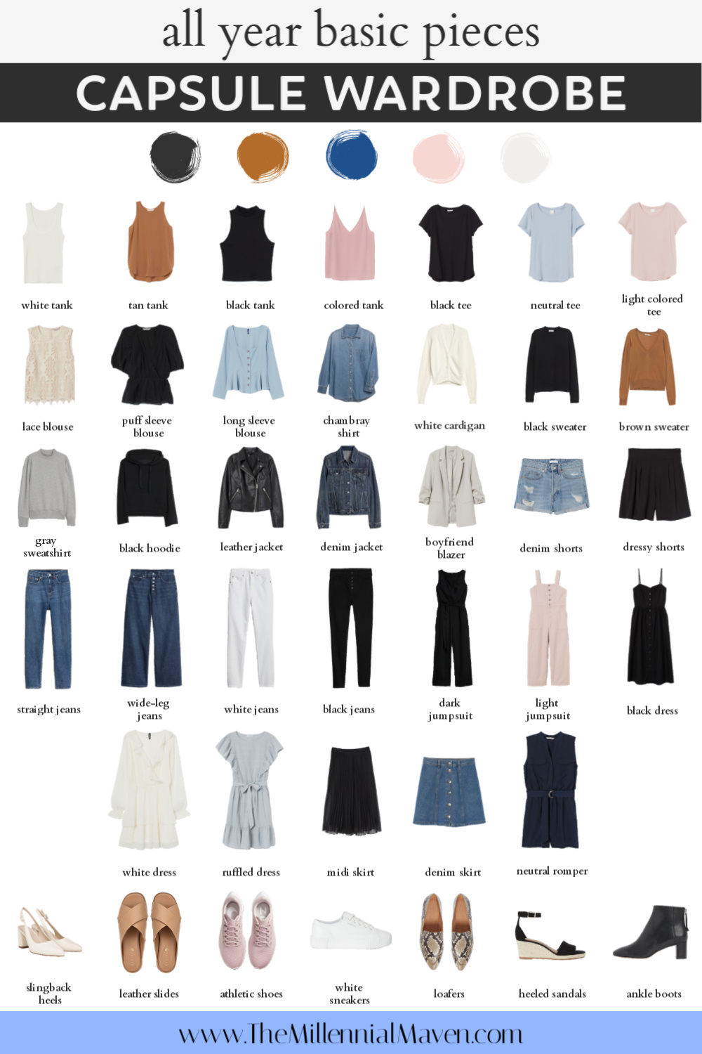 Chow to build an all year capsule wardrobe with basic pieces you can rely on. | Capsule Wardrobe Basics #capsulewardrobe #wardrobebasics #personalstyle