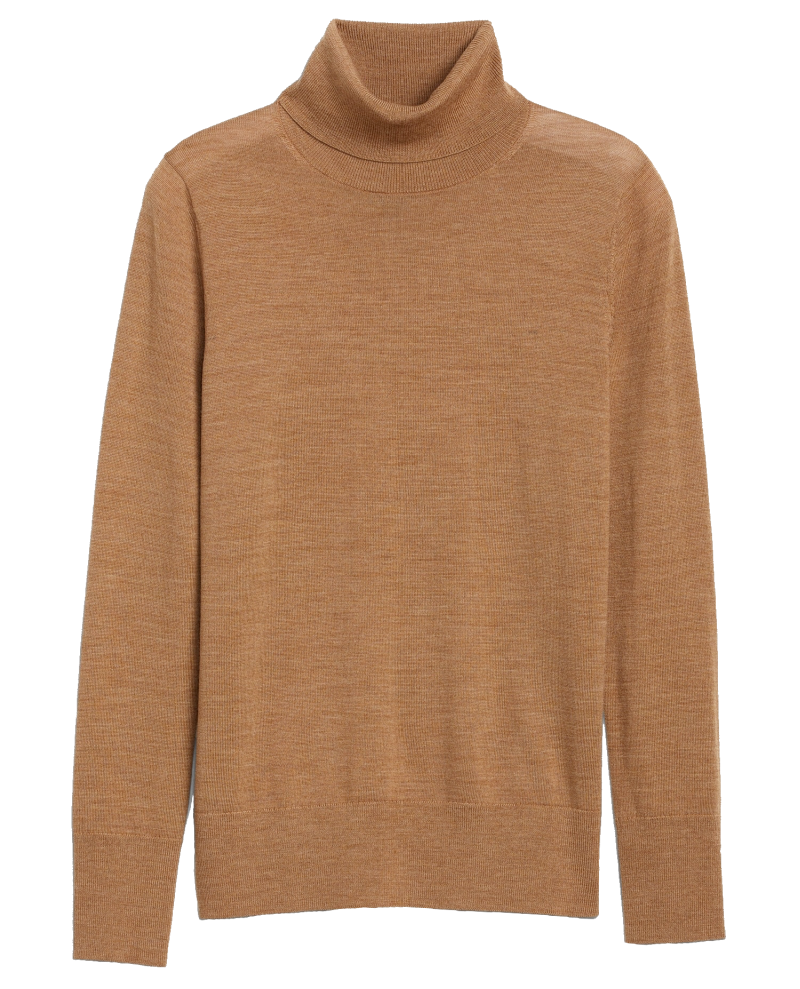 Fall Outfits October 2020 Brown Camel Turtleneck Sweater