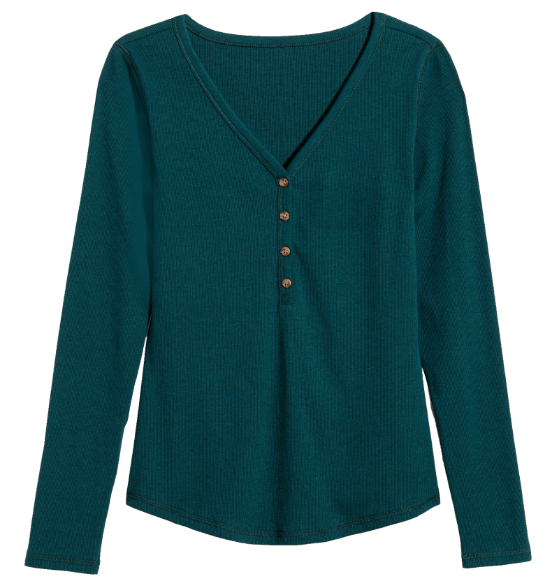Fall Outfits October 2020 Green Henley Tee Long Sleeve