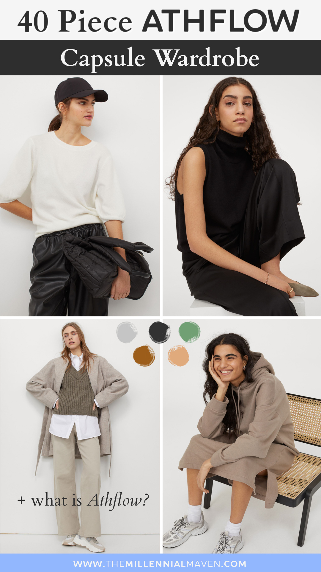 ATHFLOW is where "Athleisure" meets "Work Flow." Soft outfits that keep you productive &amp; comfy at the same time. | Athflow Capsule Wardrobe #athflowcapsulewardrobe #athleisurecapsulewardrobe #matchingsweatsuit #workfromhomeoutfits
