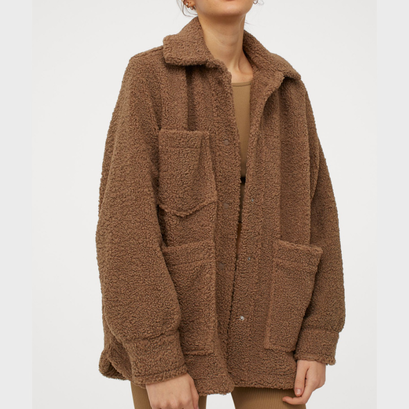brown fur shearling jacket